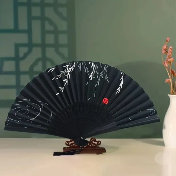 Elegant Chinese Wooden Folding Hand Fan