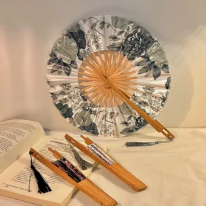 Classical Round Windmill Chinese Bamboo Hand Fan