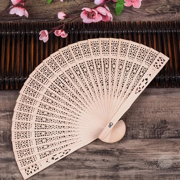 Elegant Chinese Wooden Folding Hand Fan