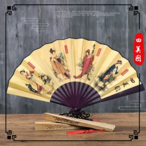 Traditional Chinese Double Sided Silk Bamboo Fan