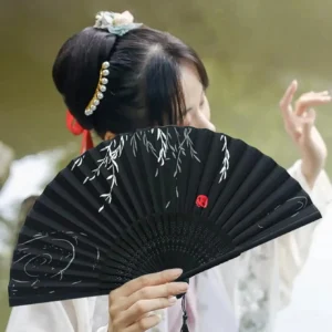 Elegant Chinese Wooden Folding Hand Fan